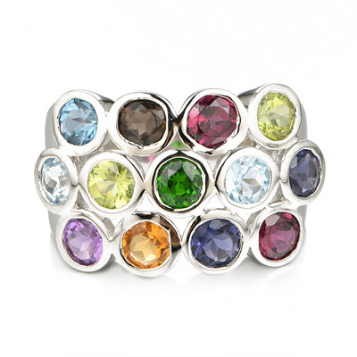 Bague en argent et Diopside de Russie