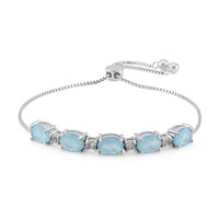 Bracelet en argent et Quartz bleu pastel