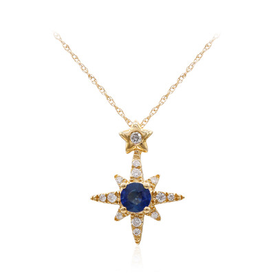 Collier en or et Saphir bleu de Ceylan