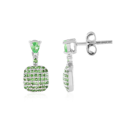 Boucles d'oreilles en argent et Grenat Tsavorite