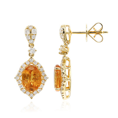 Boucles d'oreilles en or et Grenat mandarine (CIRARI)