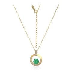 Collier en argent et Agate verte