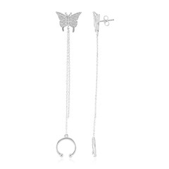 Boucles d'oreilles en argent et Topaze blanche