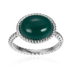 Bague en argent et Agate verte