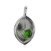 Pendentif en argent et Ambre verte de Colombie