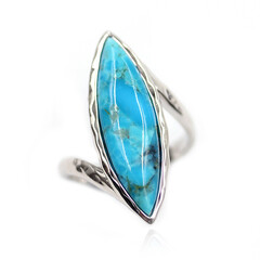 Bague en argent et Turquoise bleue de Mohavie (Faszination Türkis)