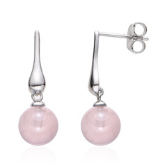 Boucles d'oreilles en argent et Quartz rose