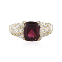 Bague en or et Rhodolite framboise AAA (de Melo)