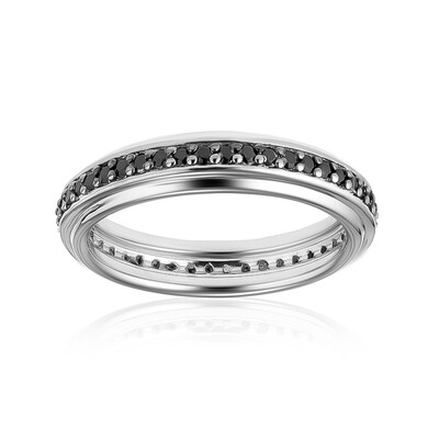 Bague en argent et Spinelle noir