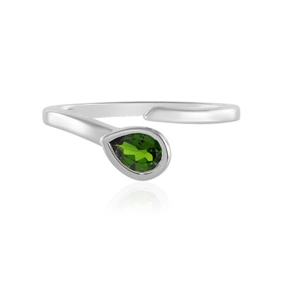 Bague en argent et Diopside de Russie