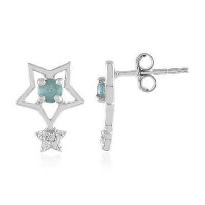 Boucles d'oreilles en argent et Apatite bleue