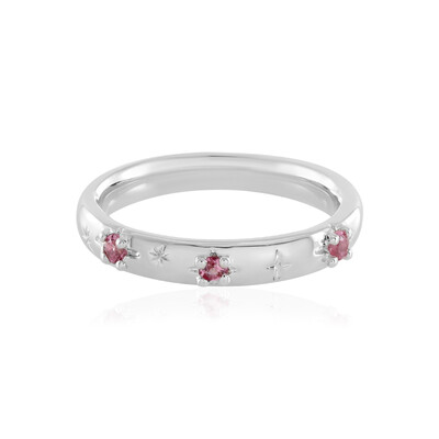 Bague en argent et Tourmaline rose du Nigéria