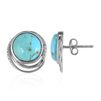 Boucles d'oreilles en argent et Turquoise bleue de Mohavie