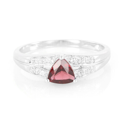 Bague en argent et Rhodolite du Rajasthan