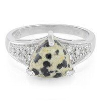 Bague pour homme en argent et Jaspe Dalmatien