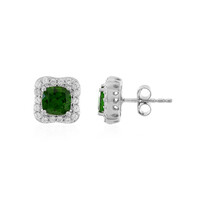 Boucles d'oreilles en argent et Diopside de Russie