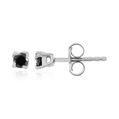 Boucles d'oreilles en argent et Diamant noir