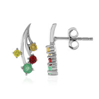 Boucles d'oreilles en argent et Emeraude de Socoto