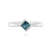 Bague en argent et Diamant bleu I3