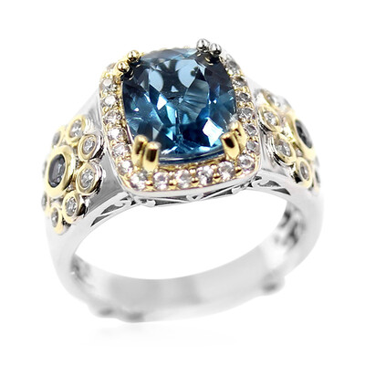 Bague en argent et Topaze bleu de Londres (Dallas Prince Designs)