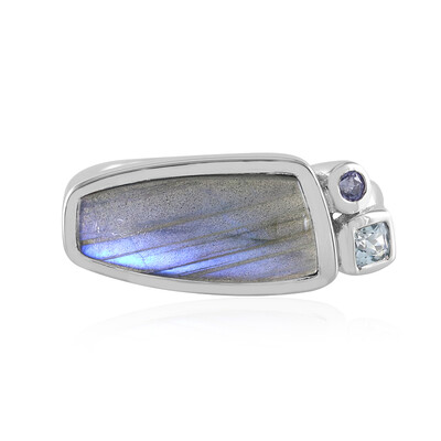 Bague en argent et Labradorite bleue de Maniry (KM by Juwelo)