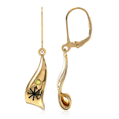 Boucles d'oreilles en argent et Saphir jaune (TPC)