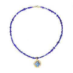 Collier en argent et Opale bleue d'Éthiopie (Riya)