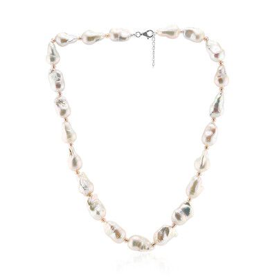 Collier en argent et Perle blanche de culture d'eau douce (TPC)