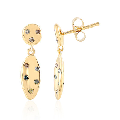 Boucles d'oreilles en argent et Diamant jaune I2