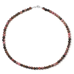 Collier en argent et Rhodonite