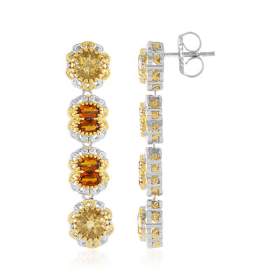 Boucles d'oreilles en argent et Citrine (Gems en Vogue)