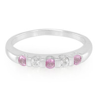 Bague en argent et Saphir rose de Ceylan