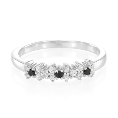 Bague en argent et Spinelle noir