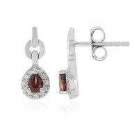 Boucles d'oreilles en argent et Zircon framboise