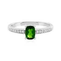 Bague en argent et Diopside de Russie