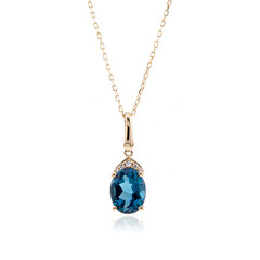 Collier en or et Topaze bleu de Londres