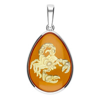 Pendentif en argent et Ambre baltique