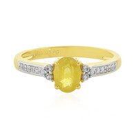 Bague en argent et Saphir jaune de Madagascar