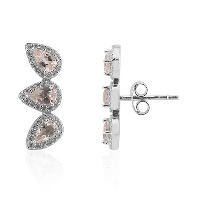 Boucles d'oreilles en argent et Morganite