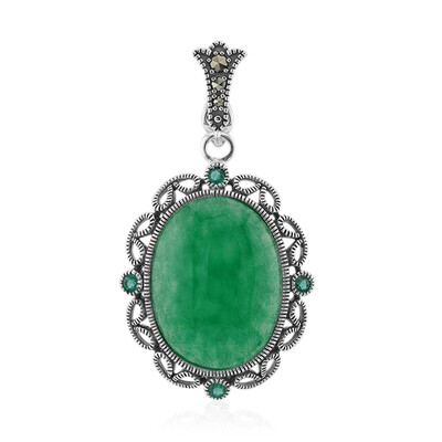 Pendentif en argent et Agate verte (Annette classic)