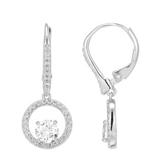 Boucles d'oreilles en argent et Topaze blanche