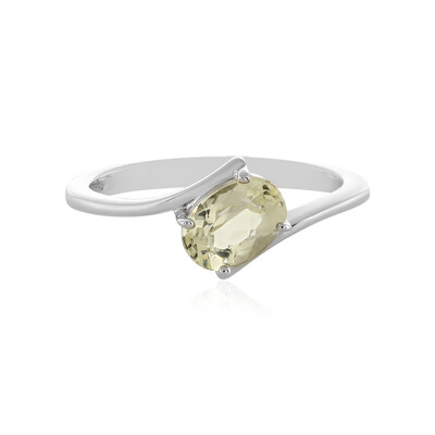 Bague en argent et Kunzite jaune canari