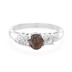 Bague en argent et Zircon chocolat