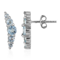 Boucles d'oreilles en argent et Topaze bleu ciel