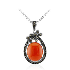 Collier en argent et Agate rouge