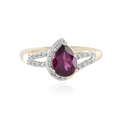 Bague en or et Grenat magenta