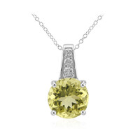 Collier en argent et Citrine jaune citron