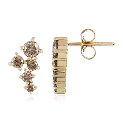 Boucles d'oreilles en or et Diamant champagne I2