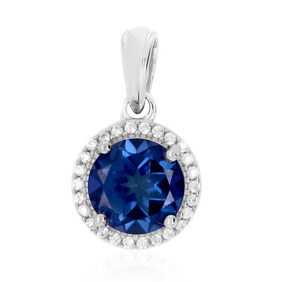 Pendentif en argent et Topaze bleu roi