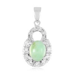 Pendentif en argent et Chrysoprase impériale